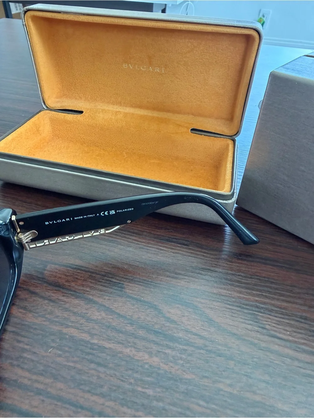 Bvlgari BV8259 Polarized 501/T3 Sunglasses with Gold Accents